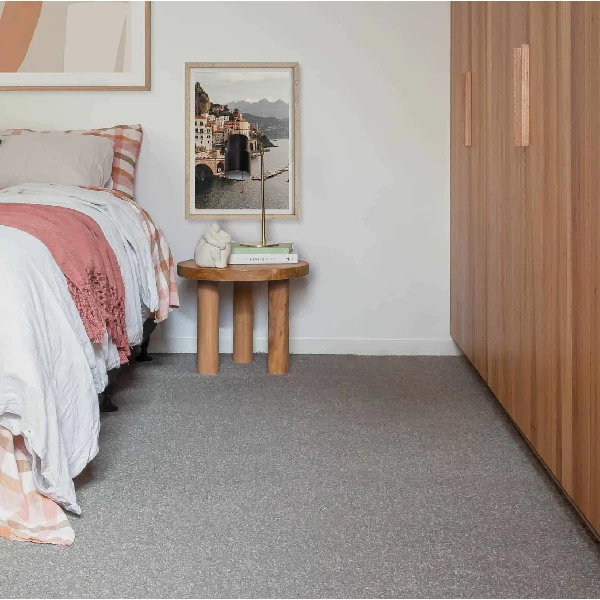 Low-pile polyester carpet for modern interiors